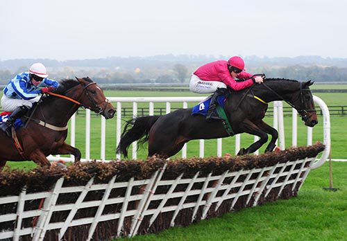 Snow Falcon leads over the last in Naas