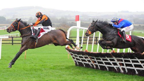 Thywillbedone leads from Newberry New in Punchestown