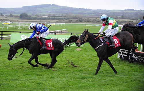 Steel Wave survives this bad mistake at the last before going on to win under Mark Enright