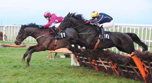 Candle Island (nearest) tackles Ice Cool at the last
