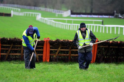Staff working on the track at Gowran Park