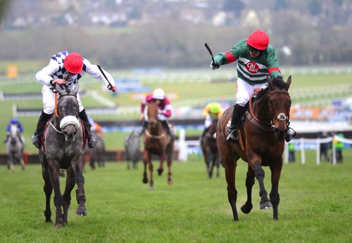 Unowhatimeanharry (right) wins at Cheltenham
