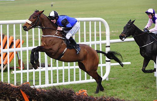 Jennies Jewel leads Val de Ferbet at the last