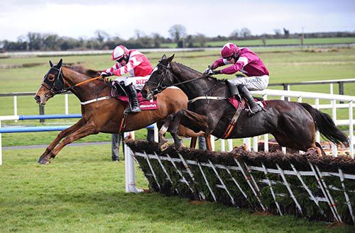Acapella Bourgeois, far side, clears the last just in front of Nambour