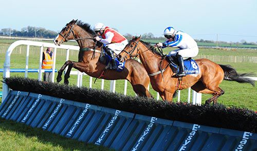 Federici and Adrian Heskin jump the last from Incitatum (Sean Flanagan)
