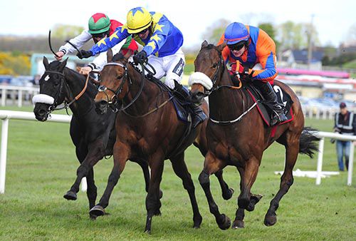 Shan Dun Na Ngall (right) gets the better of Konig Hall and L'attesa 