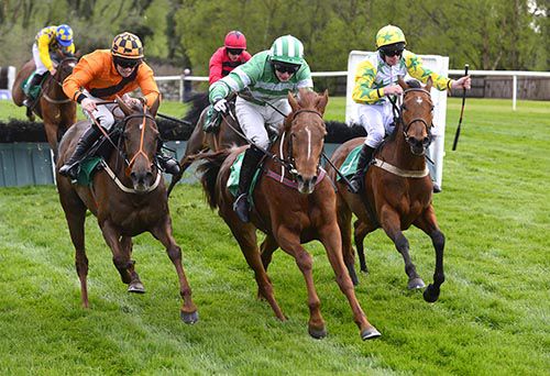 Mystic Princess (centre) leads from Annie Alainn (left) and Bell Of The Ball