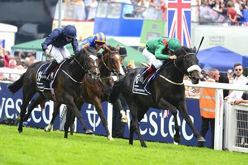 Harzand beating US Army Ranger and Idaho in the Investec Derby at Epsom