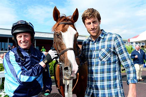 Tornado Watch with jockey Mikey Fogarty and trainer Jonathan Fogarty