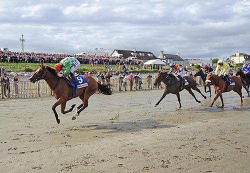 My Good Brother winning on the beach at Laytown for Tom