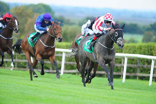 Miss Power strides clear under Robbie Downey in the sprint maiden at Navan