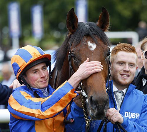 Churchill and Ryan Moore after winning The Dubai Dewhurst Stakes Newmarket Oct 2016