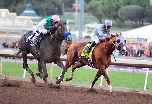 Arrogate and California Chrome battle it out at Santa Anita