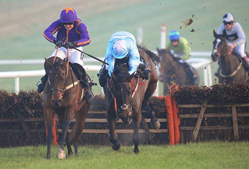 Montana Belle pecks under Dylan Robinson as Aussie Reigns and Ruby Walsh head on for the win