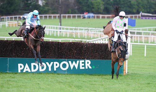 Royal Caviar is about to fall at the last leaving Some Plan (left) to come home alone