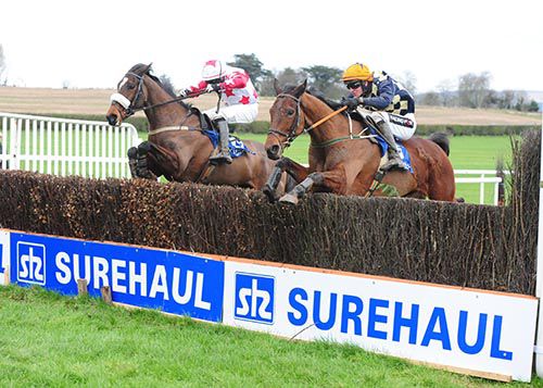 Goulane Davina (far side) and Logical Song jump the last