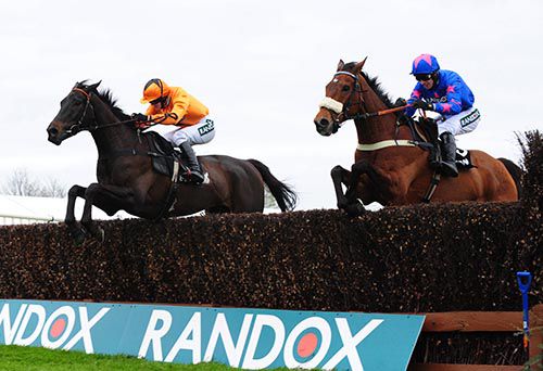 Tea For  Two (Lizzie Kelly, winner, left) and Cue Card (Paddy Brennan, 2nd)