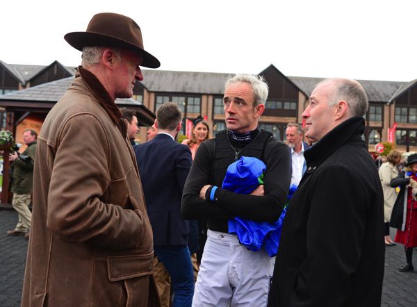 Willie Mullins pictured with Ruby Walsh and David Casey