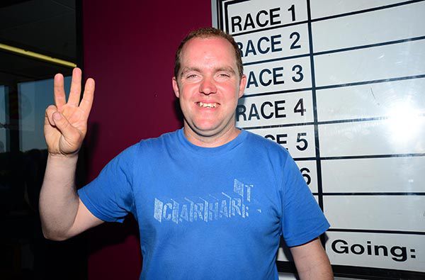 Mark McNiff celebrates his Downpatrick treble