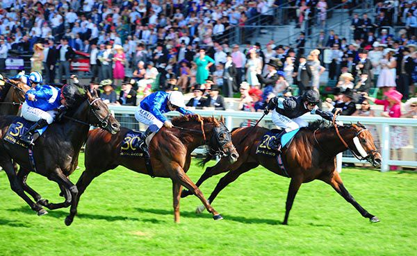 Zhui Feng (right) and Martin Dwyer win the Hunt Cup