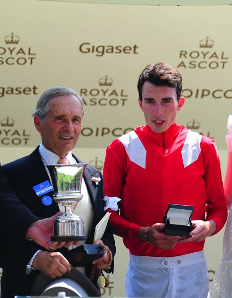 Andre Fabre (left) and Pierre Charles Boudot teamed up to win the Prix du Moulin with Persian King