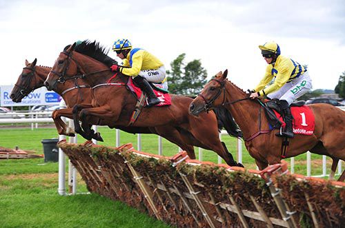 Ask Susan (jumping) pictured on her way to victory