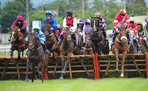 Chestnut Brave and Brian O Connell (right, red and white colours)
