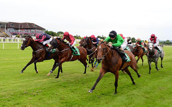 Polly Douglas (nearest) leads home her rivals under Andrew Breslin