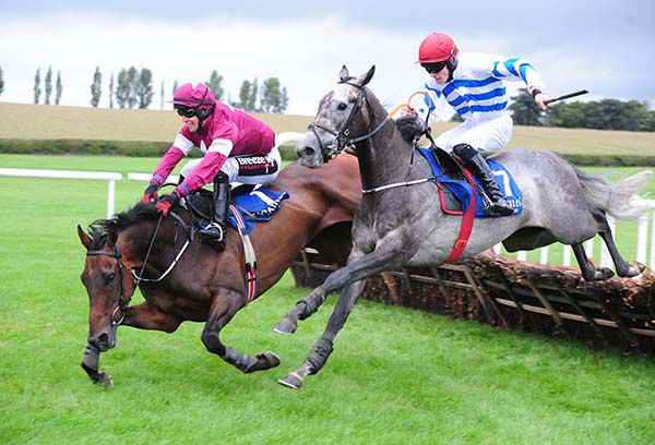 Hardback crashes out at the last, leaving the grey Masterson to come home an easy winner