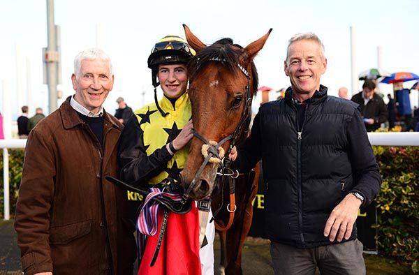 Ross Coakley after winning on Boxer Dunford with grandfather Arthur Connick and father Denis