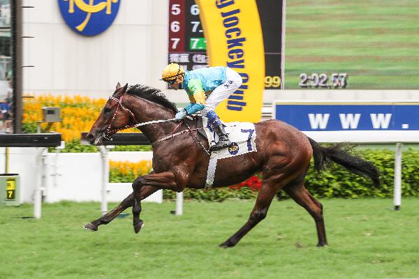 Rocketeer winning at Sha Tin in June