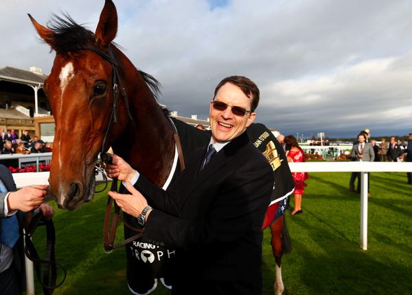 Aidan O'Brien with Saxon Warrior 
