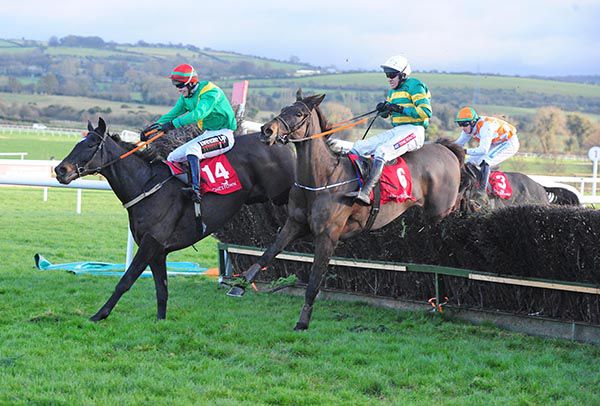 Flynsini (J J Slevin) leads eventual 2nd Fitzhenry (Barry Geraghty) home