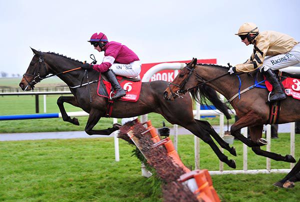 Apple's Jade (Jack Kennedy) on her way to winning the Hatton's Grace Hurdle