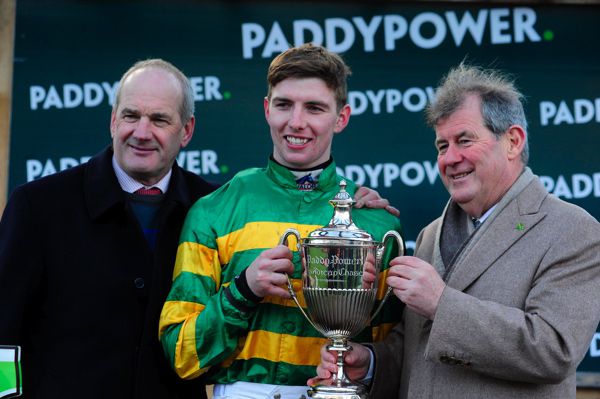 Tony Martin, Donagh Meyler and J P McManus after Anibale Fly's Paddy Power win