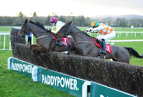 Smokey Joe Joe (far side) just leads Routes Choice over the last