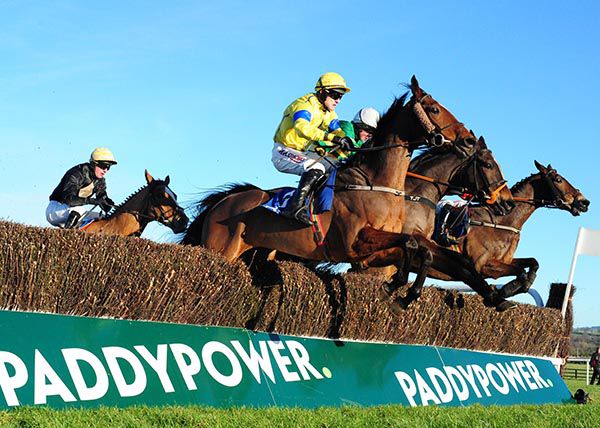 Blue Empyrean (Andrew Ring, nearside) comes through to land Naas honours