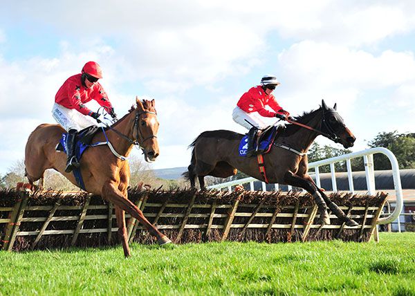 Johnny Moore and Countess Cathleen (far-side) got the better of this Clonmel battle with Tell Me Annie (Adam Short)