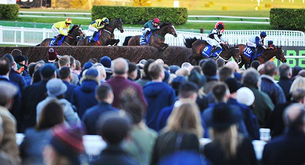 Mister Whitaker, jumping in 3rd under Brian Hughes, landed the Close Brothers Novices' Handicap Chase