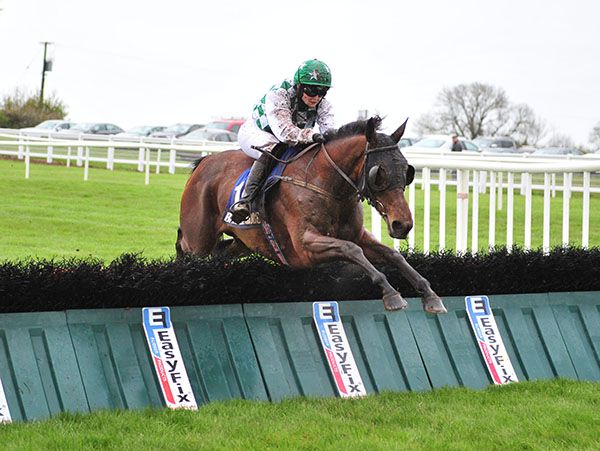 Shantelle and Katie O'Farrell jump the last 