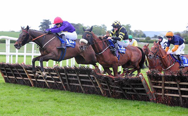 Redwood Boy (Katie O'Farrell) leads from his stable companion Baily Sunset (Rachael Blackmore)