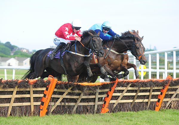 Fiesta Forever and Donagh Meyler (nearside) win race two at Wexford