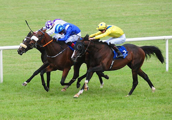 Christopher Robin (nearside) out quick under a mandatory penalty