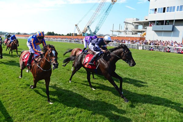White cap Donnacha O'Brien wins the Irish Derby on Latrobe