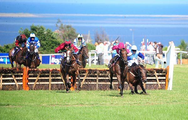 Mysloegin, second right, leads as Granny Maura makes a bad mistake