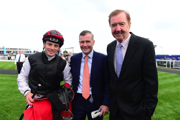 Pat Smullen (centre) seen here with Declan McDonogh and Dermot Weld
