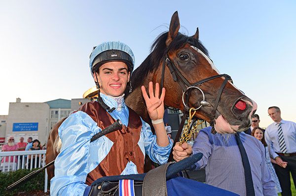 Donnacha O'Brien after completing his four-timer on Threeandfourpence