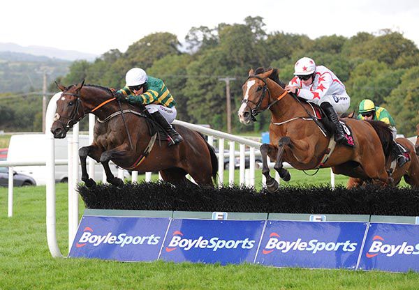 Arctic Light (left) and Guido Reni jump the last together