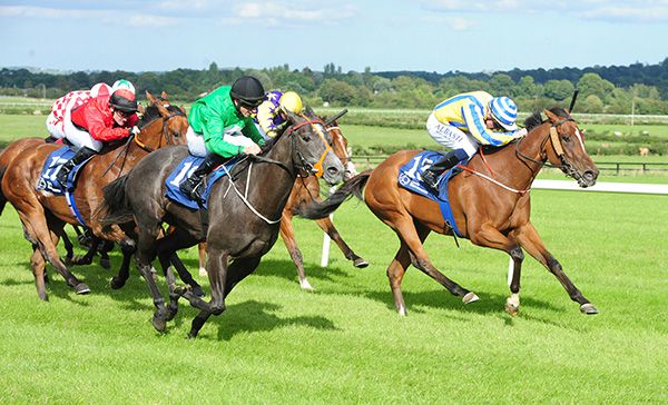 Baby Power (far-side, Chris Hayes) beats Dash D'Or (Conor Hoban)