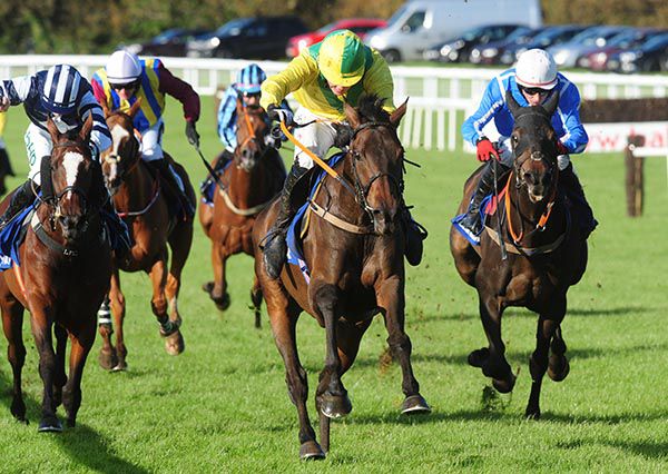 Vanellope (yellow) is ridden out by Adam Short to beat Platinum Express (inside) and Robin On The Hill (blue)